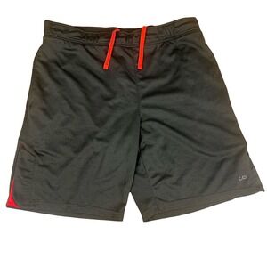 Unipro Mens Qwick-Dry Athletic Shorts Black Red Mesh Gym Basketball Size Medium
